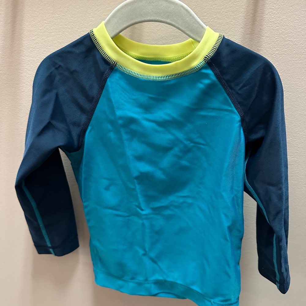 Kids Swim Long Sleeve Rash Guard - Blue and Yellow